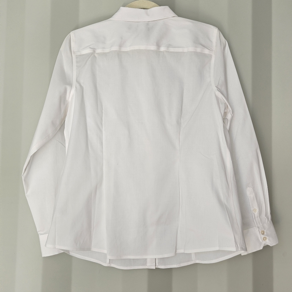 Talbots Women's White Button-Down Shirt - Classic Collar - Picture 3 of 7